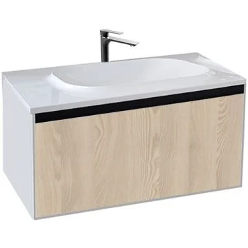 Set mobilier baie (masca cu 1 sertar si lavoar) Kolpa San Pandora 110x54xH41 cm, bej (aspect lemn)