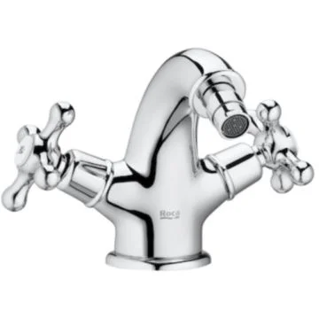 Roca Carmen Baterie bideu cu ventil click-clack, crom
