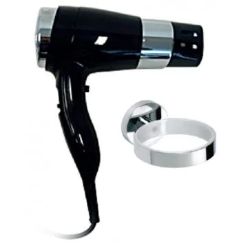 Bemeta Hotel Uscator de par cu suport crom, negru