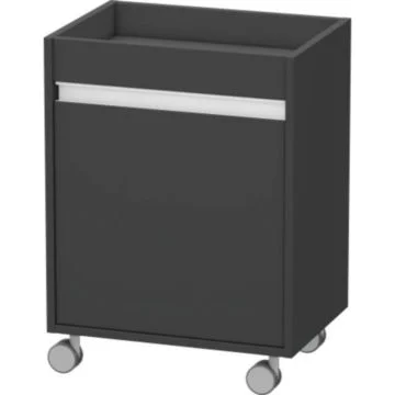 Dulapior baie mobil 50x36xH67 cm Duravit Ketho, deschidere stanga, gri inchis (graphite matt)