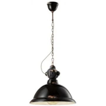 Ferroluce Retro Industrial Pendul 1x105W, Ø40xH36 cm, negru
