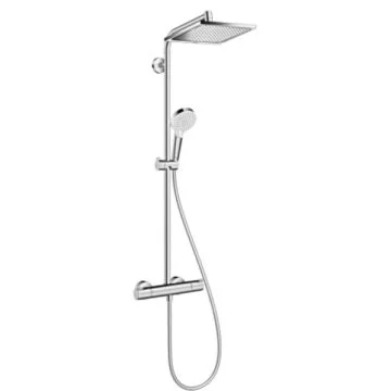 Coloana dus cu baterie si termostat Hansgrohe Crometta E 240 1jet, H120 cm