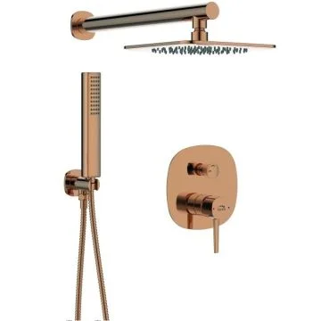 Sistem dus incastrat fara termostat Laveo Pola, auriu roze (rose gold)
