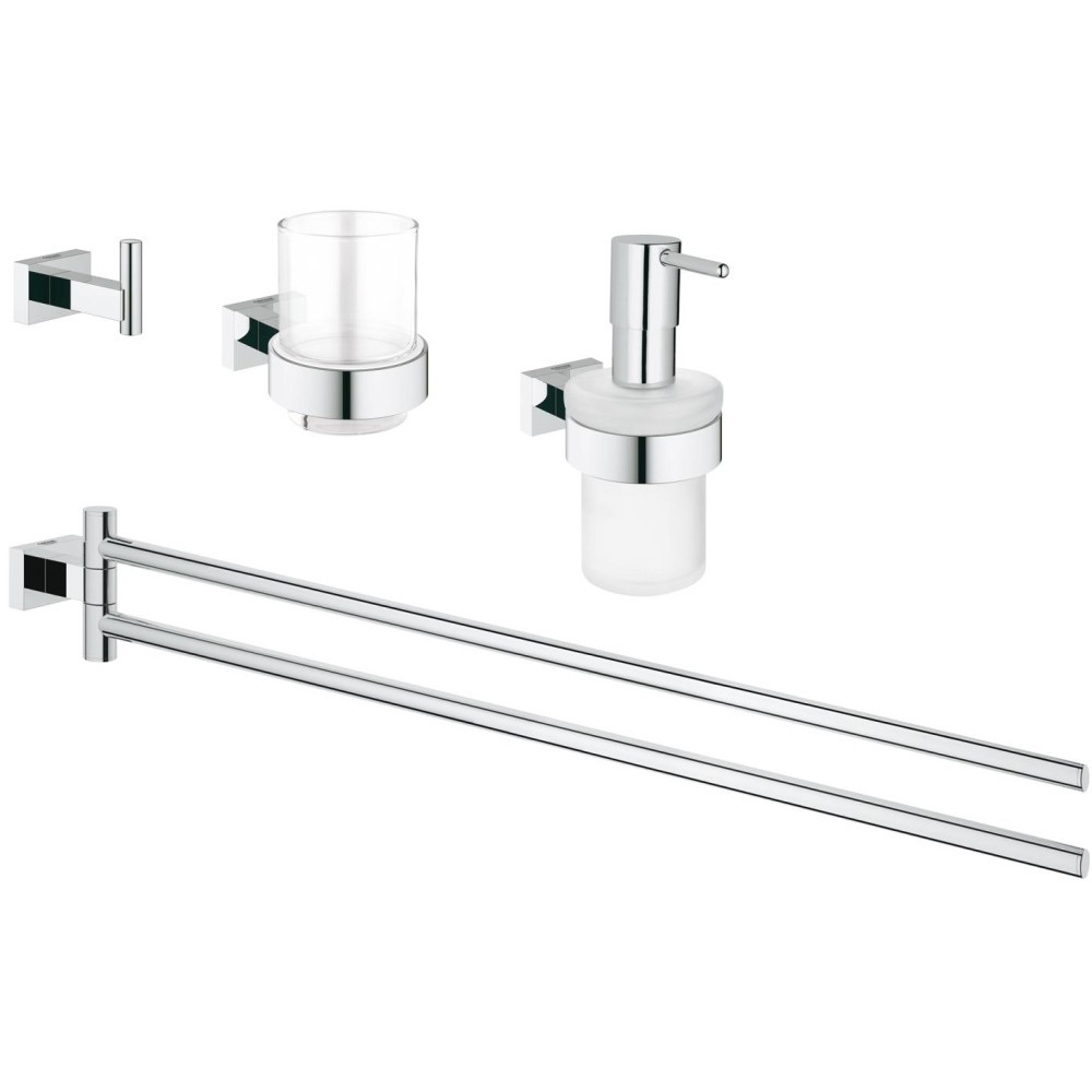damage pencil Too Grohe Essentials Cube Set accesorii de baie 4 in 1, 40847001 - German  Quality