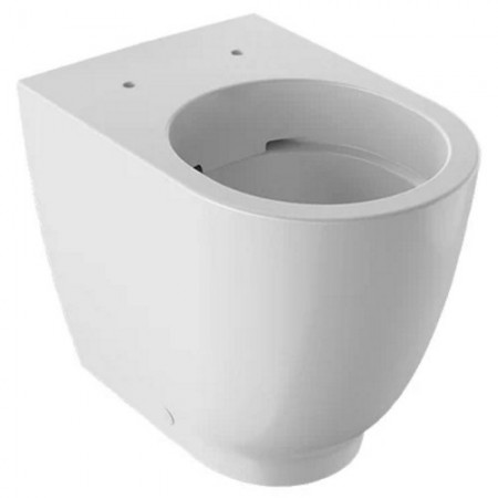 Vas WC pe pardoseala Geberit Acanto Rimfree 35x51 cm evacuare orizontala sau verticala, lipit de perete