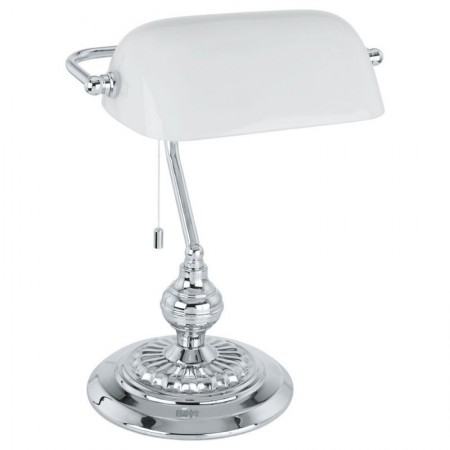 Eglo Banker Lampa de birou 1x60W, alb/argintiu