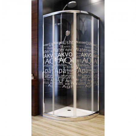Aquaform Nigra Cabina de dus semirotunda 90x90x167 cm, sticla transparenta inscriptionata