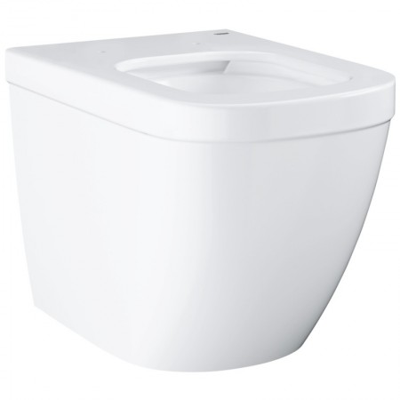 Vas WC pe pardoseala Grohe Euro Ceramic Rimless 37x54 cm evacuare orizontala, lipit de perete, tratament PureGuard