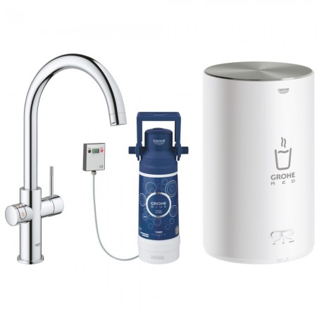 Grohe Red Duo Baterie de bucatarie cu pipa tip C si boiler marime M, crom
