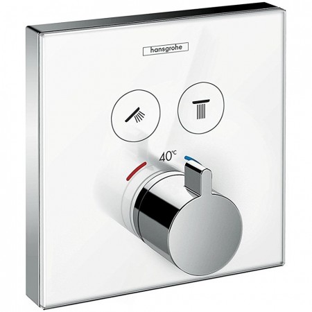 Hansgrohe ShowerSelect Baterie dus cu termostat pentru montaj incastrat, 2 iesiri, alb/crom