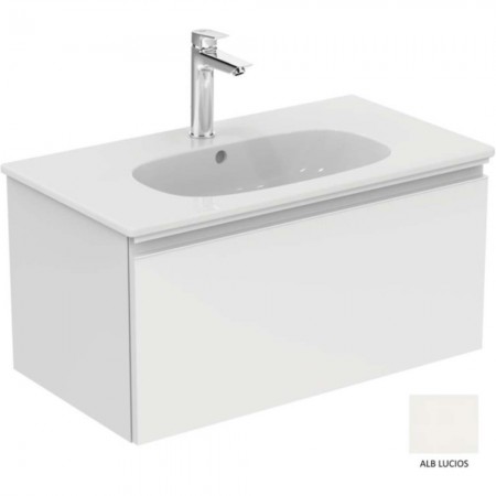 Ideal Standard Tesi Set mobiler de baie cu lavoar 80 cm (80x44x40 cm), 1 sertar, alb lucios