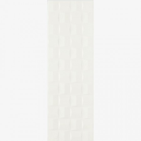 Faianta baie / bucatarie alba 25x76 cm, Marazzi Absolute White Struttura Cube 3D Satinato
