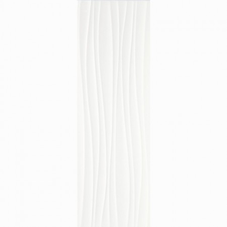 Faianta baie / bucatarie alba 25x76 cm, Marazzi Absolute White Struttura Twist 3D Lux
