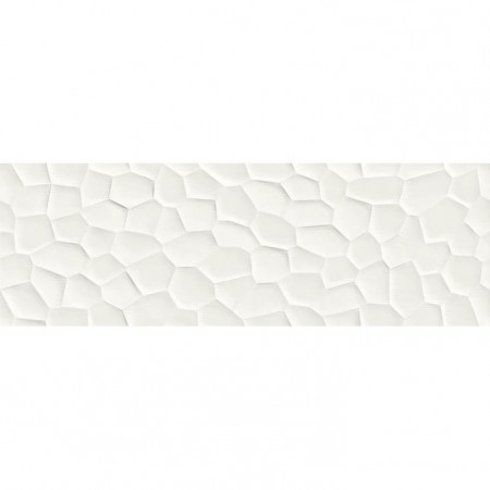 Faianta baie / bucatarie rectificata alba 40x120 cm, Marazzi Essenziale Struttura Deco 3D Satinato