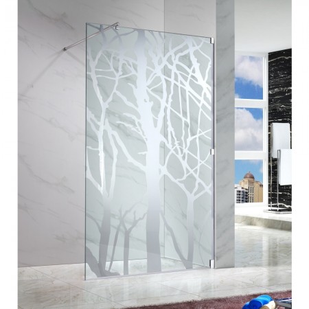 Perete sticla dus Walk In Belform Nature 100xH200 cm, design copac
