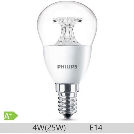 Philips CorePro Bec cu LED 4W, E14, lumina calda, transparent