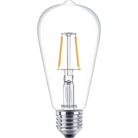 Philips Bec cu LED 2.3W, forma glob, filament retro, E27, lumina calda