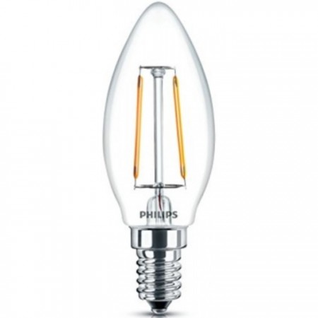 Philips Bec cu LED 2W, forma lumanare, E14, lumina calda