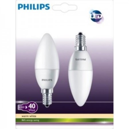 Philips CorePro Set 2 becuri cu LED 2x5.5W, E14, lumina calda