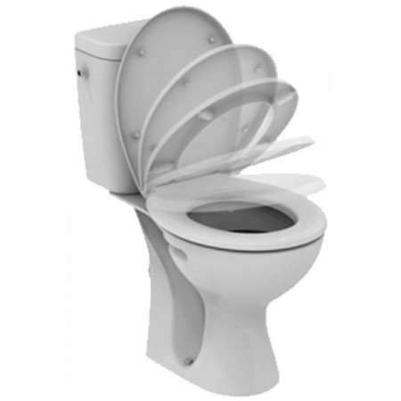 Vidima SevaFresh Set Vas WC monobloc 37x67 cm cu capac Soft-close si rezervor WC cu alimentare laterala