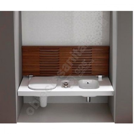 HATRIA G-FULL Vas WC stanga + bideu, lemn 120x50 cm