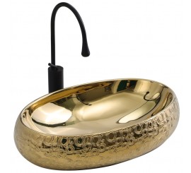 Lavoar baie pe blat, auriu, oval Derivato 59x41 cm
