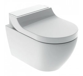 Set Vas WC cu bideu electronic suspendat cu capac soft close Geberit AquaClean Tuma Classic Rimless 36x55 cm evacuare orizontala