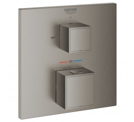 Grohe Grohtherm Cube Baterie cada dus cu termostat, 2 iesiri, antracit mat (brushed hard graphite)
