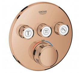 Grohe Grohtherm SmartControl Baterie dus cu termostat si 3 iesiri, rotunda, cupru (warm sunset)