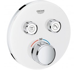 Grohe Grohtherm SmartControl Baterie dus cu termostat cu 2 iesiri, rotunda, alb