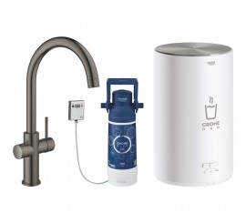 Grohe Red Duo Baterie de bucatarie cu pipa tip C si boiler, marime M, antracit mat (brushed hard graphite)