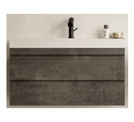 Set mobilier baie (masca cu 2 sertare si lavoar) Kolpa San Naomi 70x45xH44 cm, gri (dark concrete)