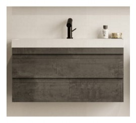 Set mobilier baie (masca cu 2 sertare si lavoar) Kolpa San Naomi 80x45xH44 cm, gri (dark concrete)