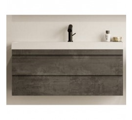 Set mobilier baie (masca cu 2 sertare si lavoar) Kolpa San Naomi 100x45xH44 cm, gri (dark concrete)