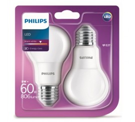 Philips CorePro Set 2 becuri cu LED 2x8W, E27, lumina calda