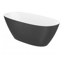 Cada freestanding ovala Roca Ariane compozit 165x75 cm, alb/negru