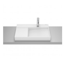 Lavoar baie pe blat, alb mat Roca Horizon 60x42 cm, cu orificiu pentru baterie