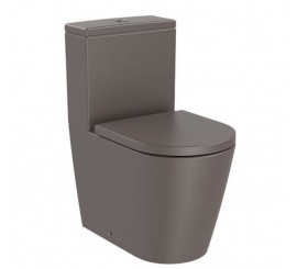 Vas WC pe pardoseala Roca Inspira Round Compact Rimless 37x60 cm evacuare orizontala sau verticala, lipit de perete, maro (coffee)