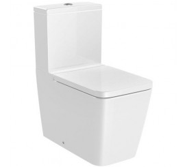 Vas WC pe pardoseala Roca Inspira Square Rimless 36x65 cm evacuare orizontala sau verticala, alb