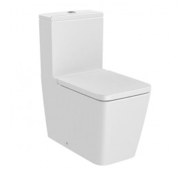 Vas WC pe pardoseala Roca Inspira Square Rimless 36x65 cm evacuare orizontala sau verticala, lipit de perete, alb mat