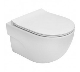 Set promo Vas WC suspendat cu capac soft close Roca Meridian Rimless 36x48 cm evacuare orizontala