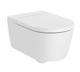 Vas WC suspendat Roca Inspira Round Rimless 37x56 cm evacuare orizontala, alb mat