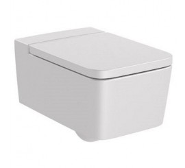 Vas WC suspendat Roca Inspira Square Rimless 37x56 cm evacuare orizontala, alb (pearl)