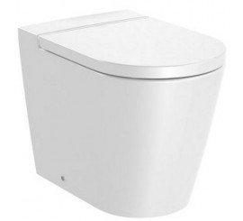 Vas WC pe pardoseala Roca Inspira Round Rimless 37x56 cm evacuare orizontala sau verticala, alb