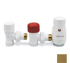 Radox Royal Kit robineti calorifer (radiator) pentru teava PEX, cu cap termostatic, auriu