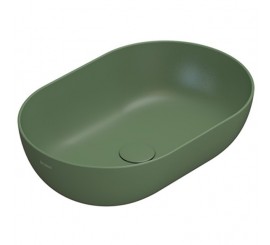 Lavoar baie pe blat, verde deschis mat, oval Globo T-Edge 54x36 cm