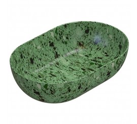 Lavoar baie pe blat, verde, oval Globo T-Edge 54x36 cm