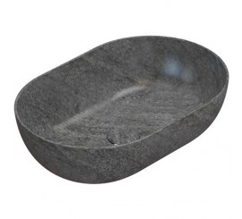 Lavoar baie pe blat, gri, oval Globo T-Edge 54x36 cm, (striato grigio)