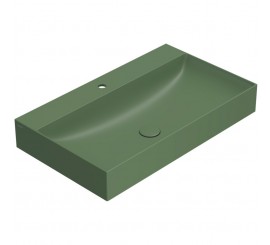Lavoar baie pe blat, verde deschis mat Globo T-Edge 80x47 cm