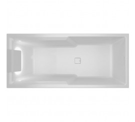 Cada baie dreptunghiulara Riho Still Shower Fall acril 180x80 cm, cu tetiera LED si umplere prin preaplin tip cascada, alb